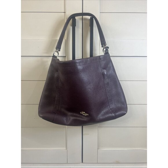 Coach Scout Hobo Pebbled Leather Deep Wine Purse Style E1505-34312 - Picture 1 of 16